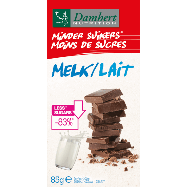 Damhert Minder Suikers Chocoladetablet Melk